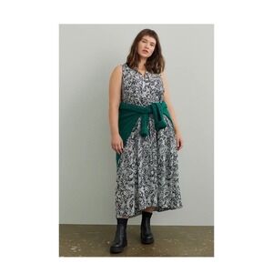 Anthropologie Maeve Marya Tiered Midi Dress Size L Praire Cottage